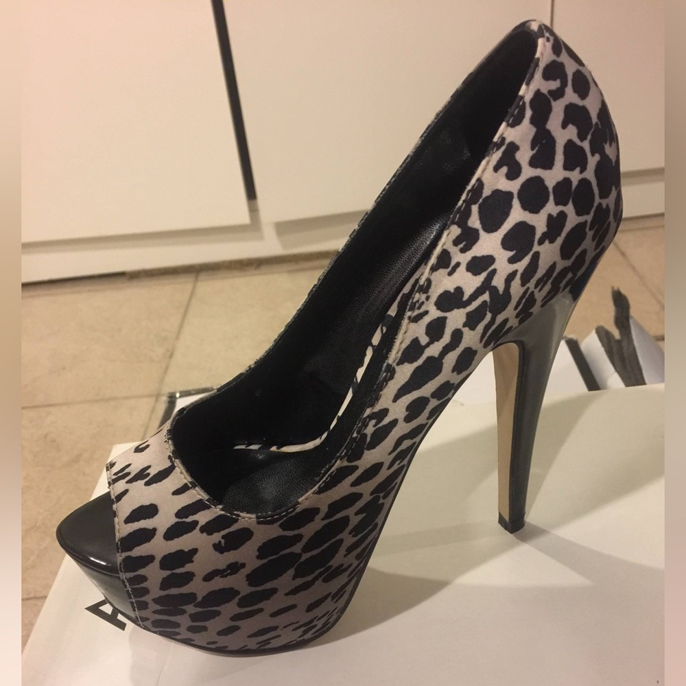 ALDO animal print platform stilettos